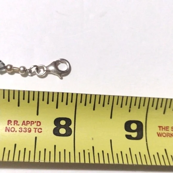 VINTAGE STERLING SILVER .925 BLACK SPINEL AUSTRIAN CRYSTAL 8" BRACELET - Picture 5 of 8